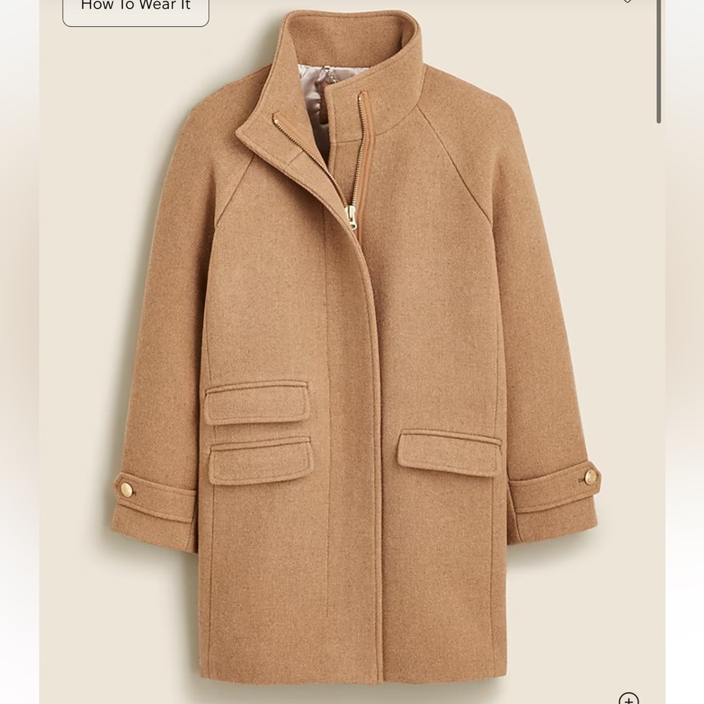 J CREW Women's Toscana coat in Italian stadium-cloth wool blend size 4